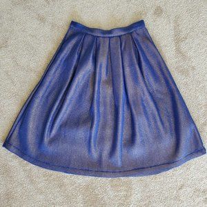 ✨️ GORGEOUS ✨️ royal blue and gold shimmer pleated a-line midi skirt
